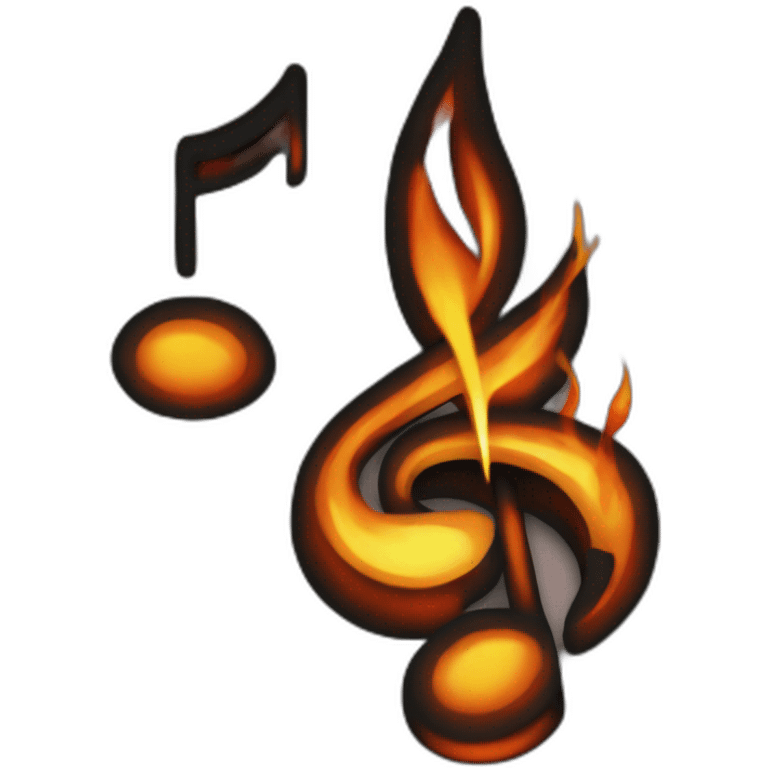 fire, fire behind music-note/treble/clef emoji emoji