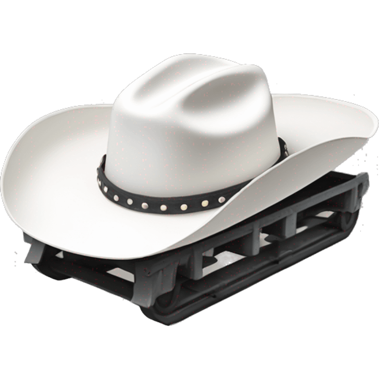 flatbed with white cowboy hat ontop emoji