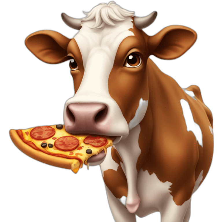 cow eating pizza emoji