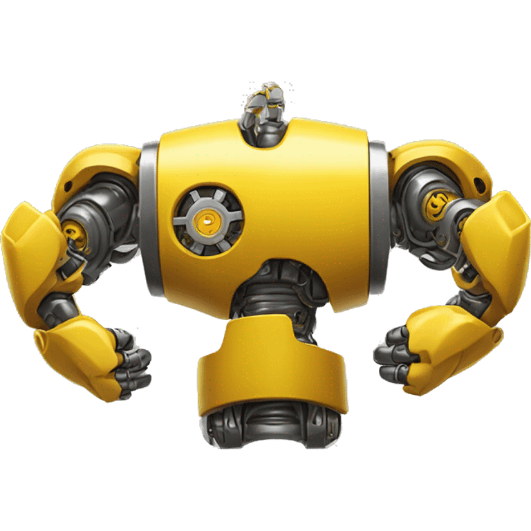 Yellow mechanical cyborg bicep that’s flexing emoji