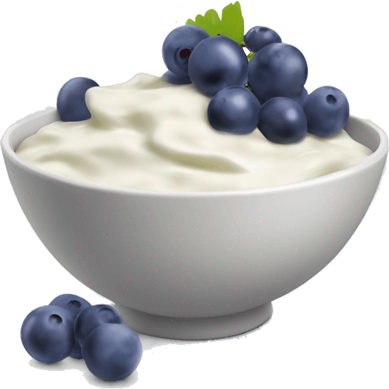 yoghurt bowl with grapes and blueberries emoji