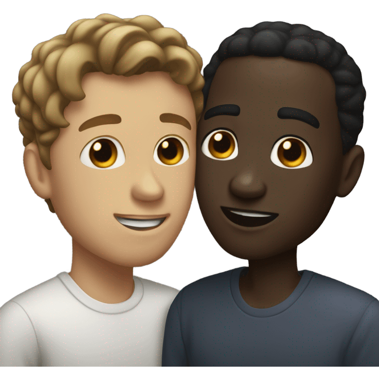 One derkskin man kissing a lightskin man  emoji