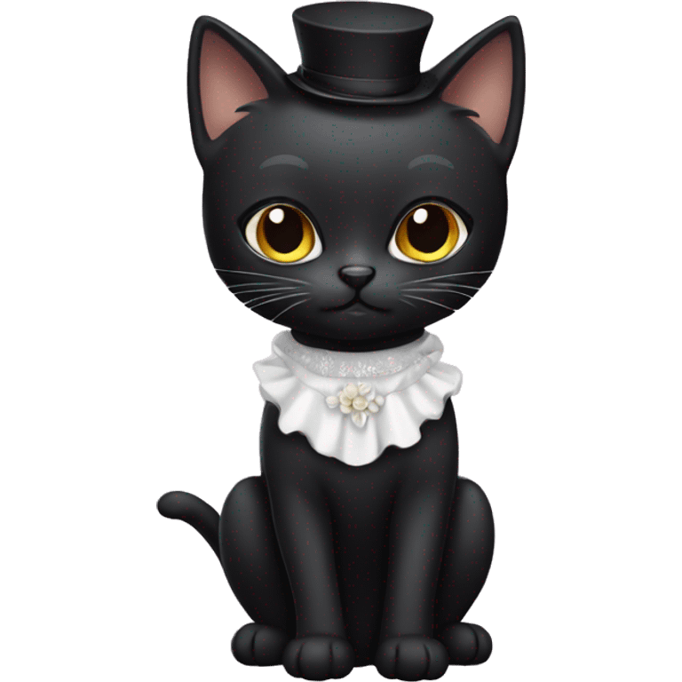 Black cat with white dresse emoji