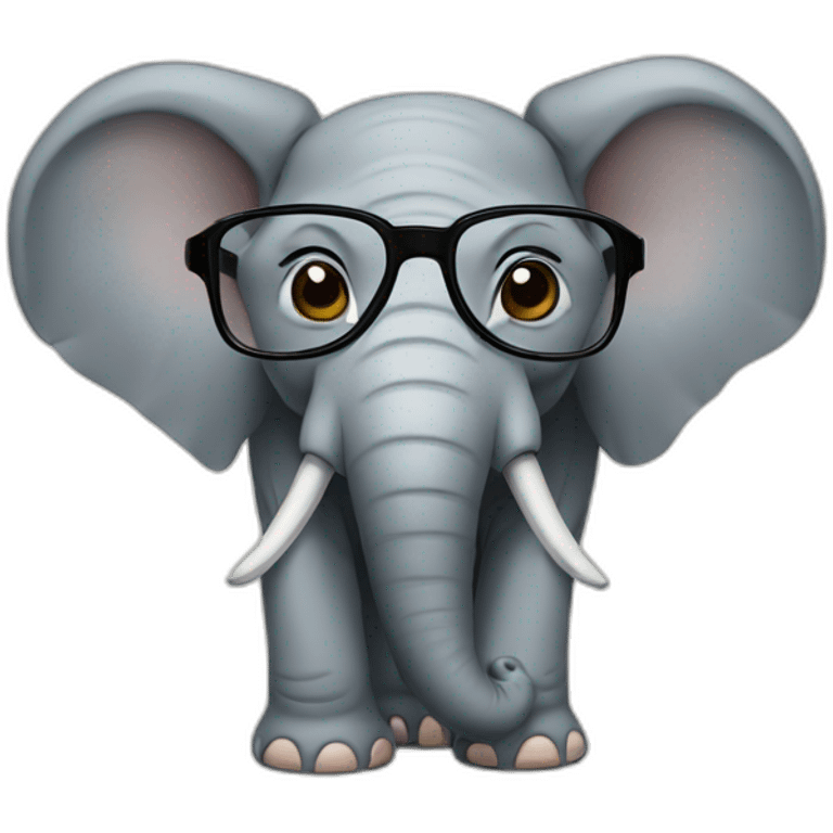 elephant with glasses emoji