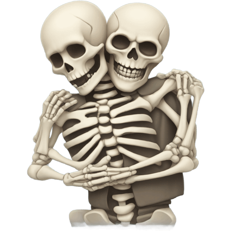 Skeleton hugging man emoji