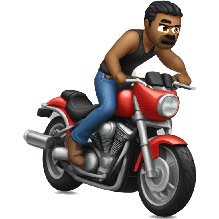 A bikerider with heavy bike emoji