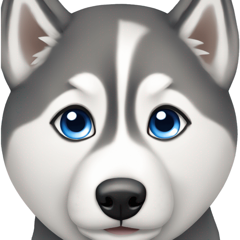 siberian husky with blue eyes emoji