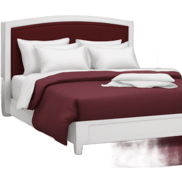 White and burgundy bed emoji