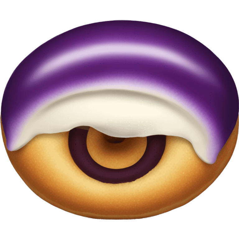 Eggplant through a donut's center emoji