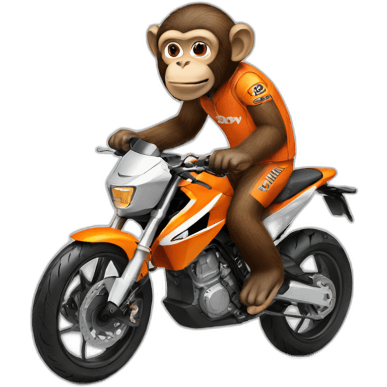 A monkey riding a KTM bike  emoji