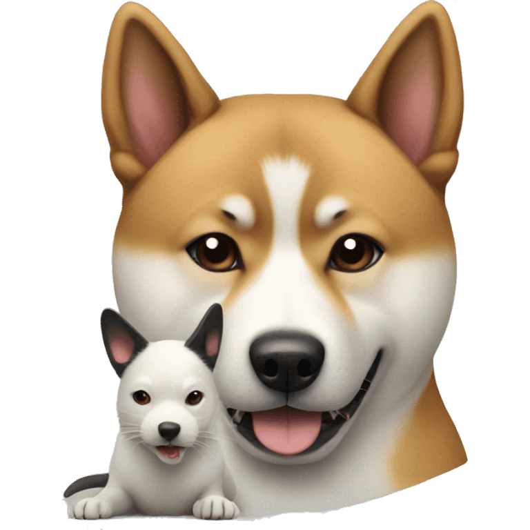 akita dog holding a rat emoji