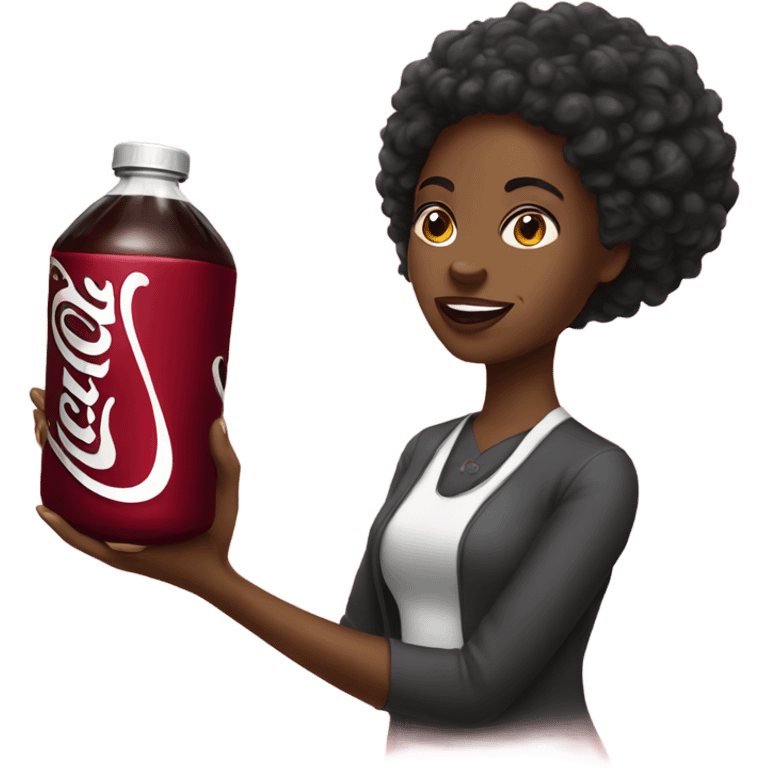 Black women holding a dr pepper emoji