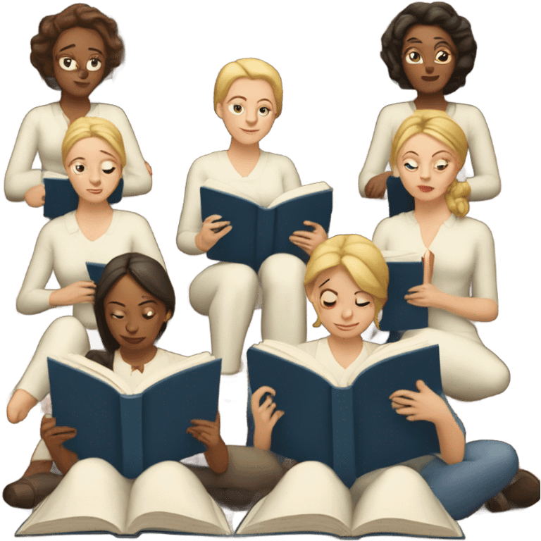 9 white women reading books books emoji