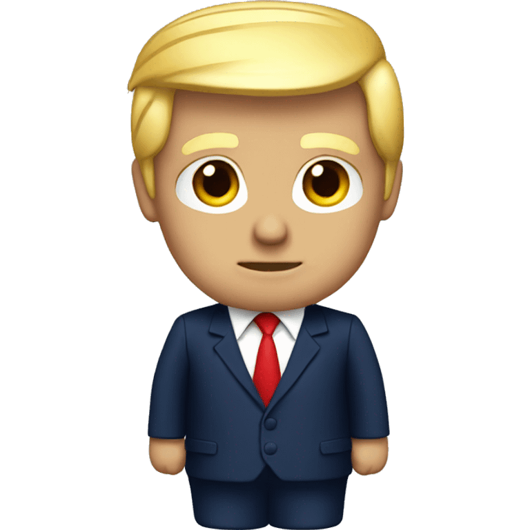 Donald Trump wearing navy suit with a red tie  emoji