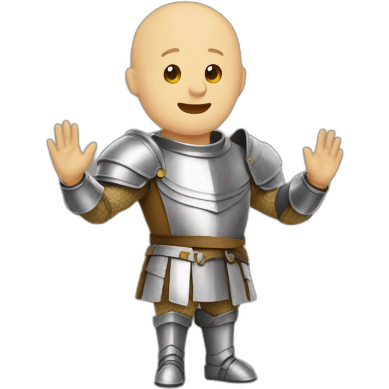 A knight bald clapping hands emoji