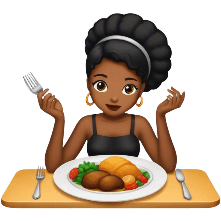 Black girl dinner  emoji