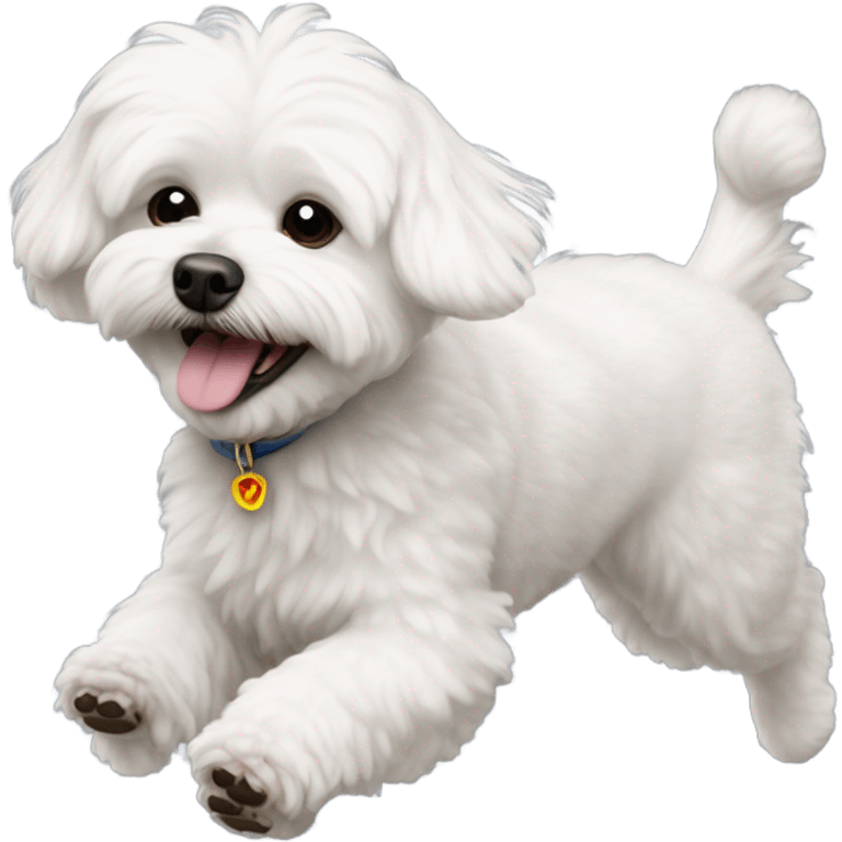 Maltese bichon running emoji