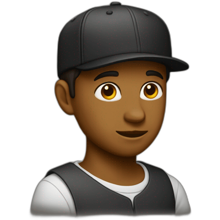 Metisse brun casquette noire emoji