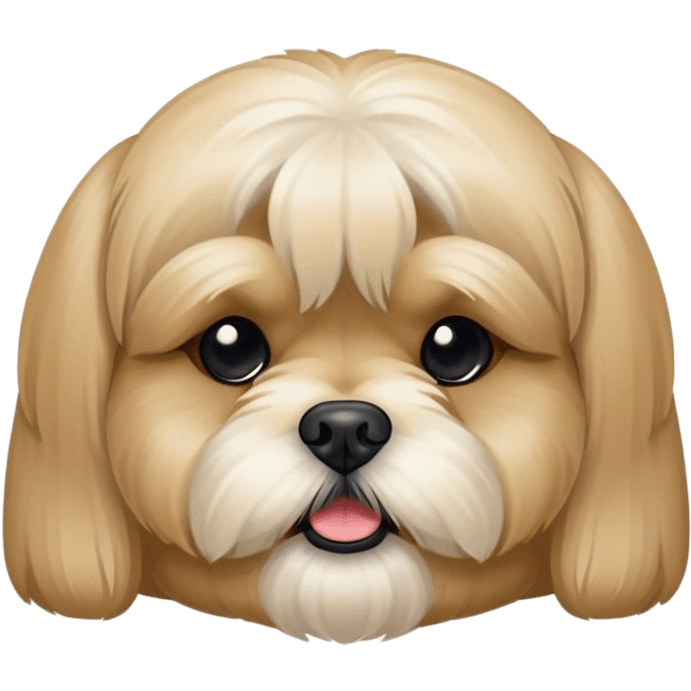 Beige Lhasa apso with black nose  emoji