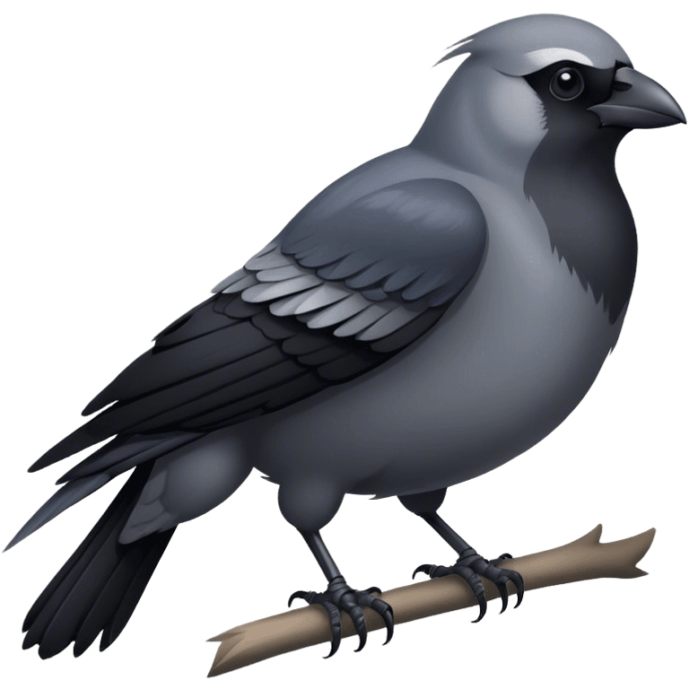 Realistic jackdaw emoji