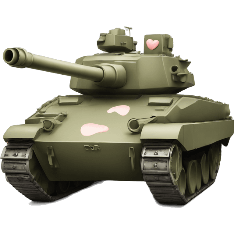 Millitary tank with heart face emoji