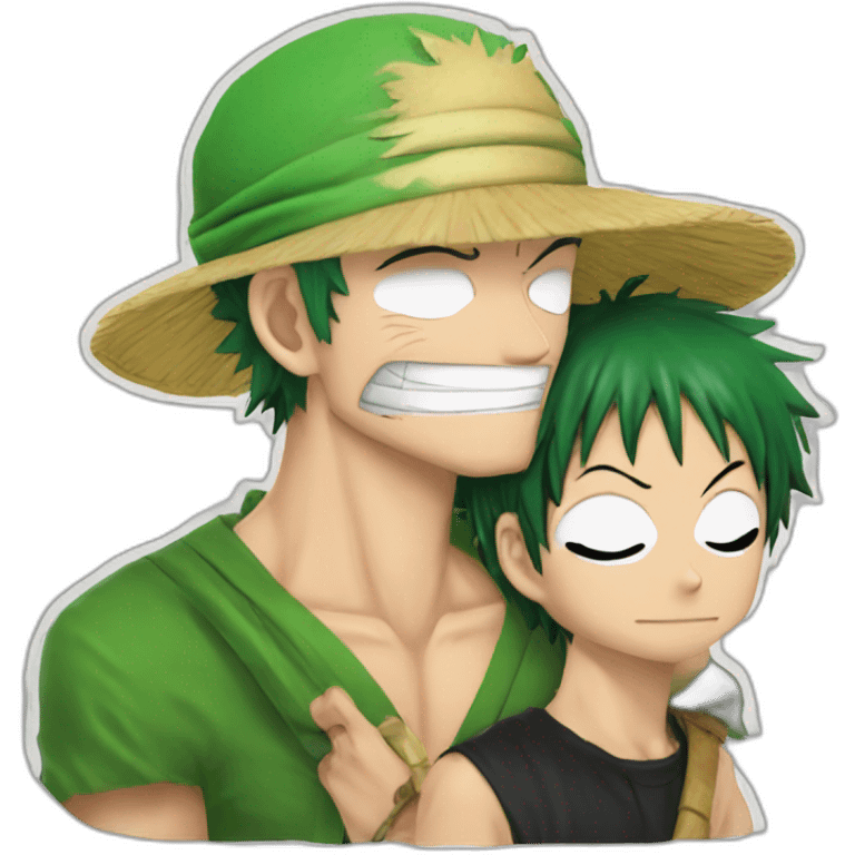 Zoro-kiss-luffy emoji