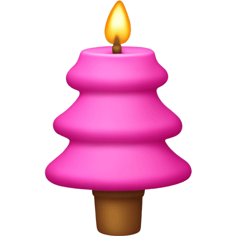 pink candle shaped christmas tree emoji