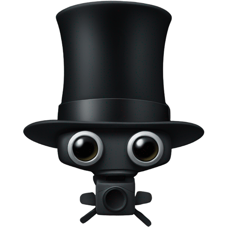 Flying drone with top hat emoji