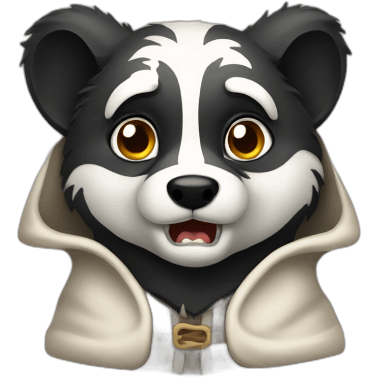 Snarling badger wearing a cloak emoji