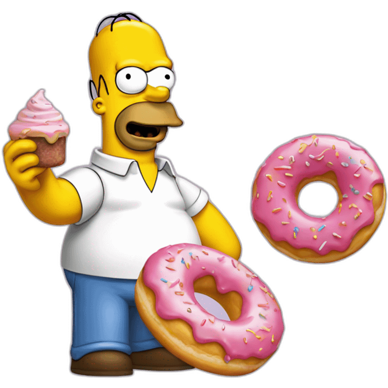 Homer Simpsons avec un donuts emoji