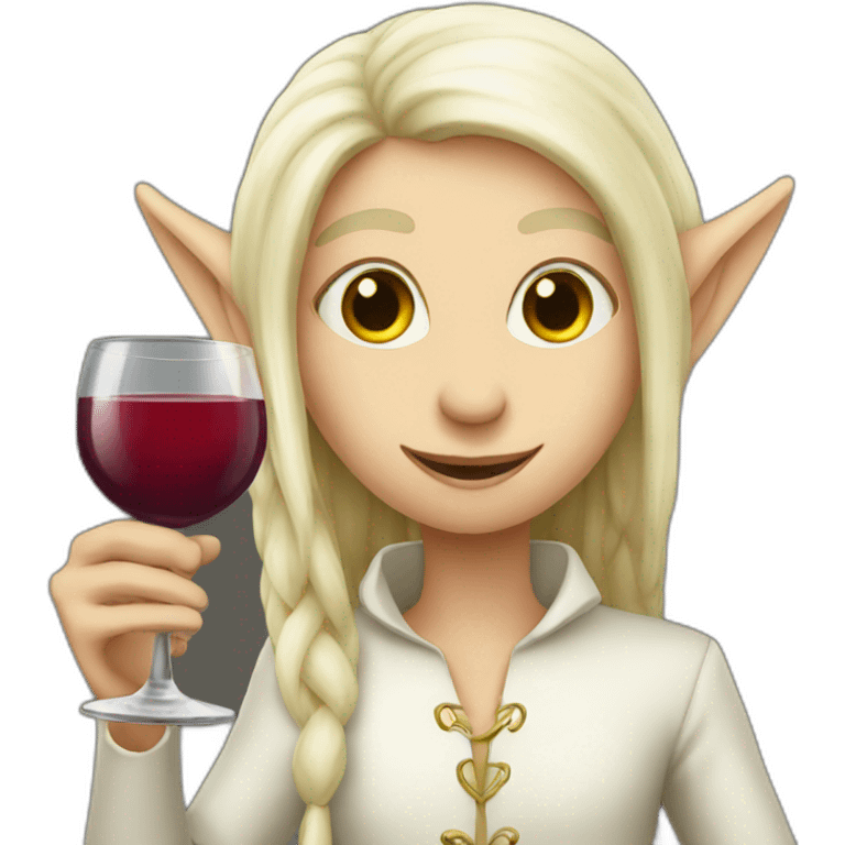 white elf drinking wine emoji