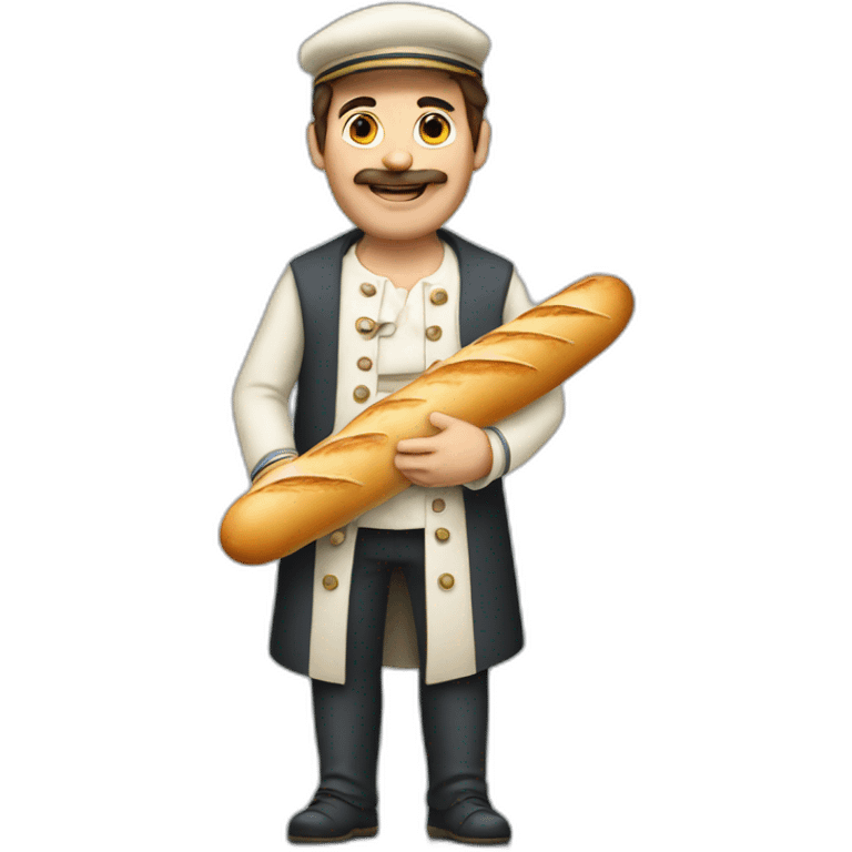 A French man with a baguette emoji