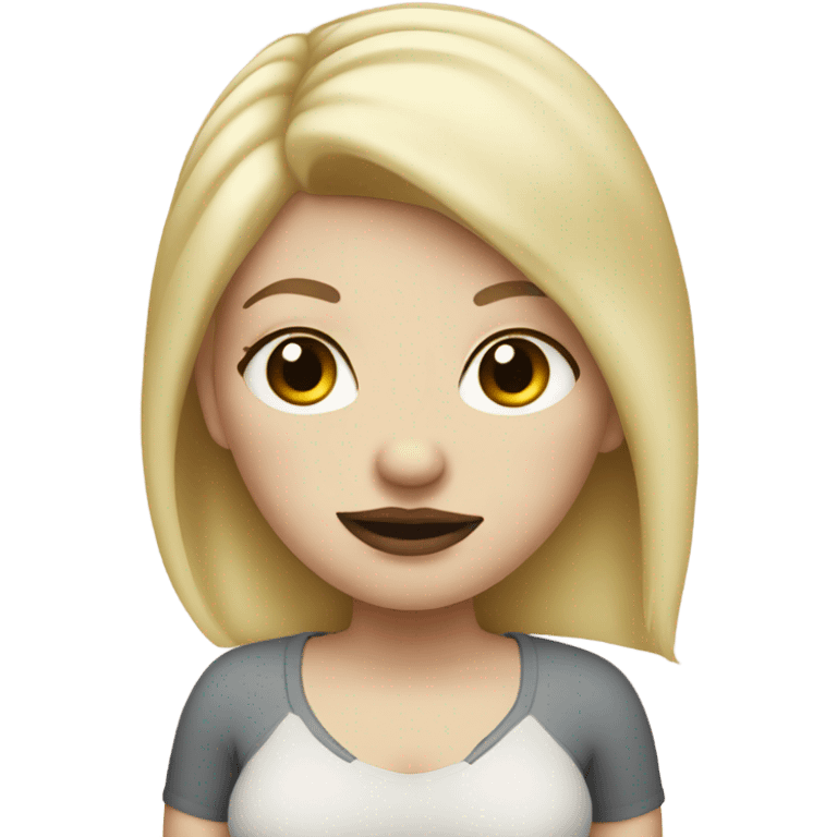 Fat blonde pale girl with tattoos emoji