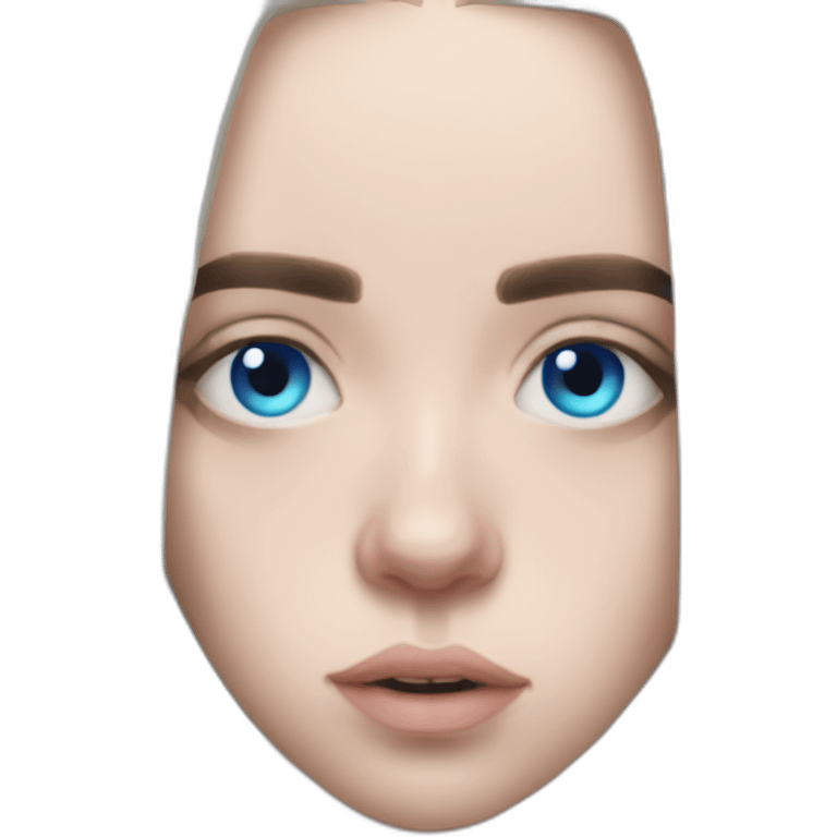 Billie eilish chanteuse cheveux bleu yeux bleu emoji