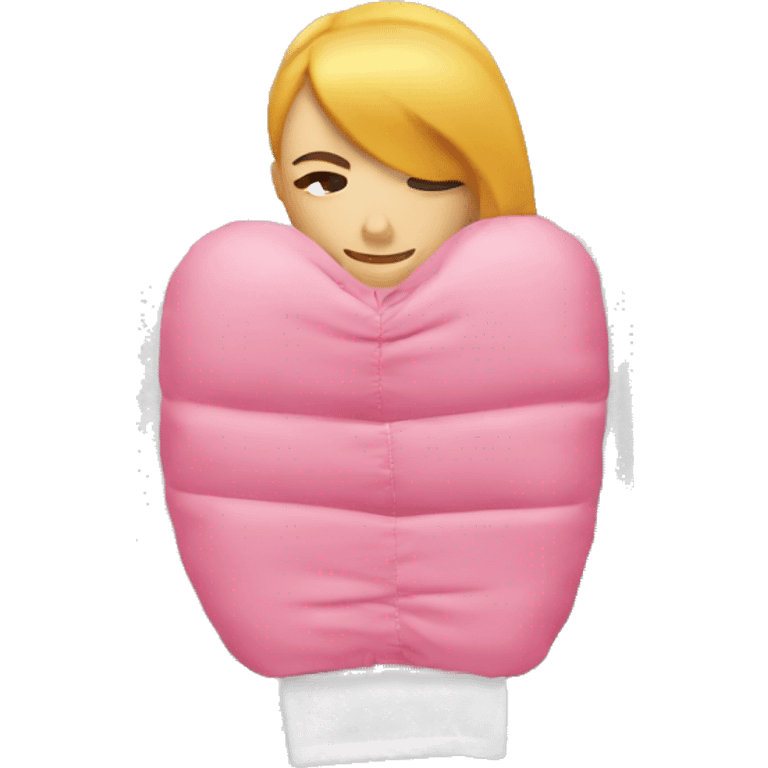 Heating pad , with woman in pink emoji