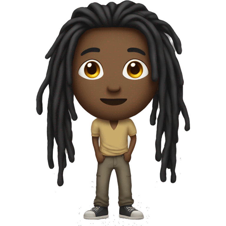 black man with dreads standing emoji