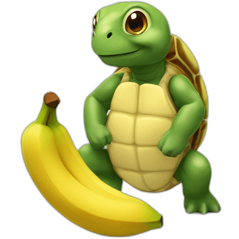 Tortue qui mange une banane emoji