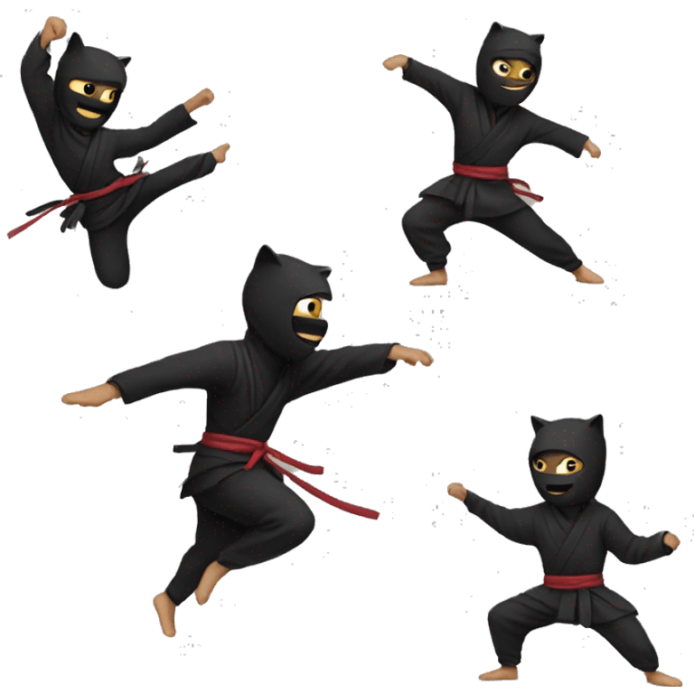 ninja with cat dancing like hero emoji