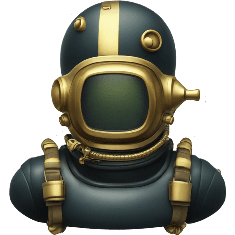 deep sea diver with brass helmet rubber diving-suit emoji