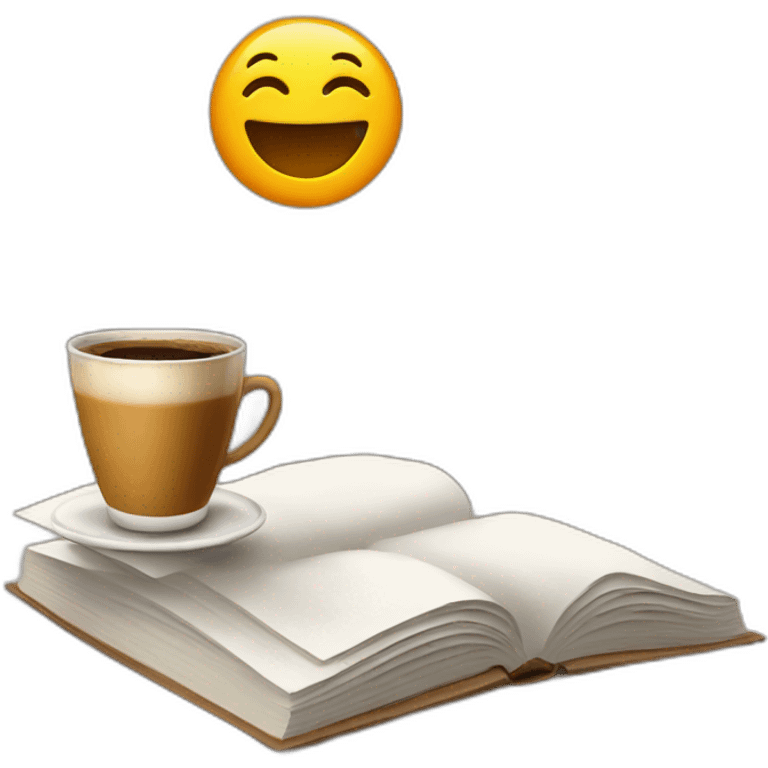 1 book and 1 coffee emoji