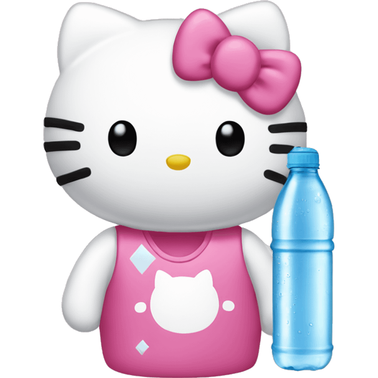 Hello kitty with water bottle emoji