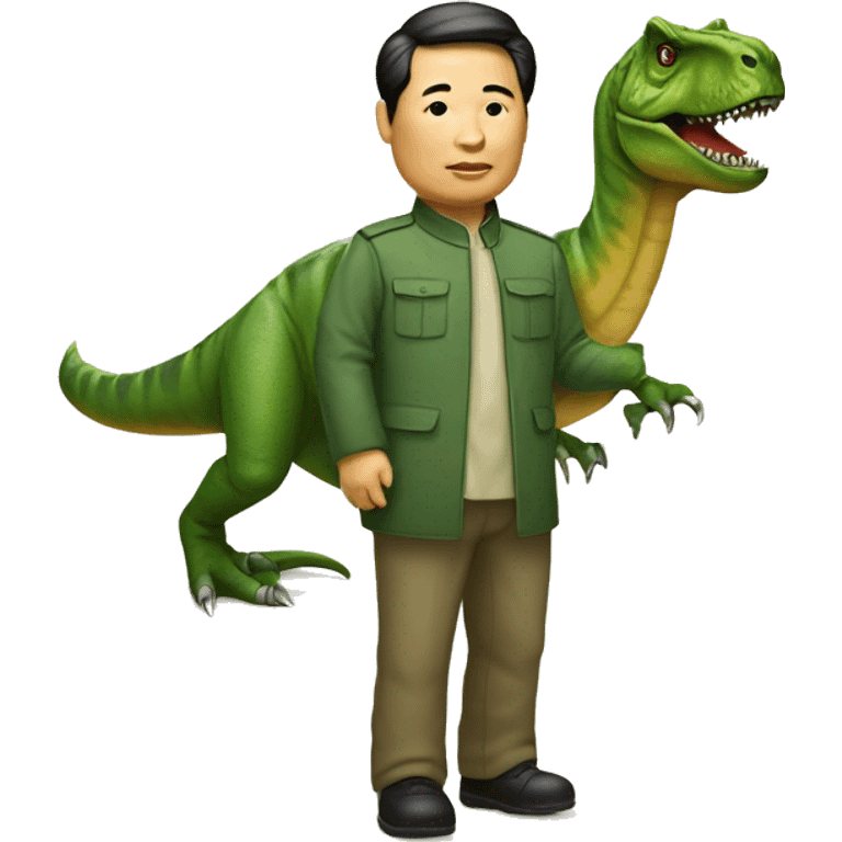 Mao Zedong holding a t-Rex emoji