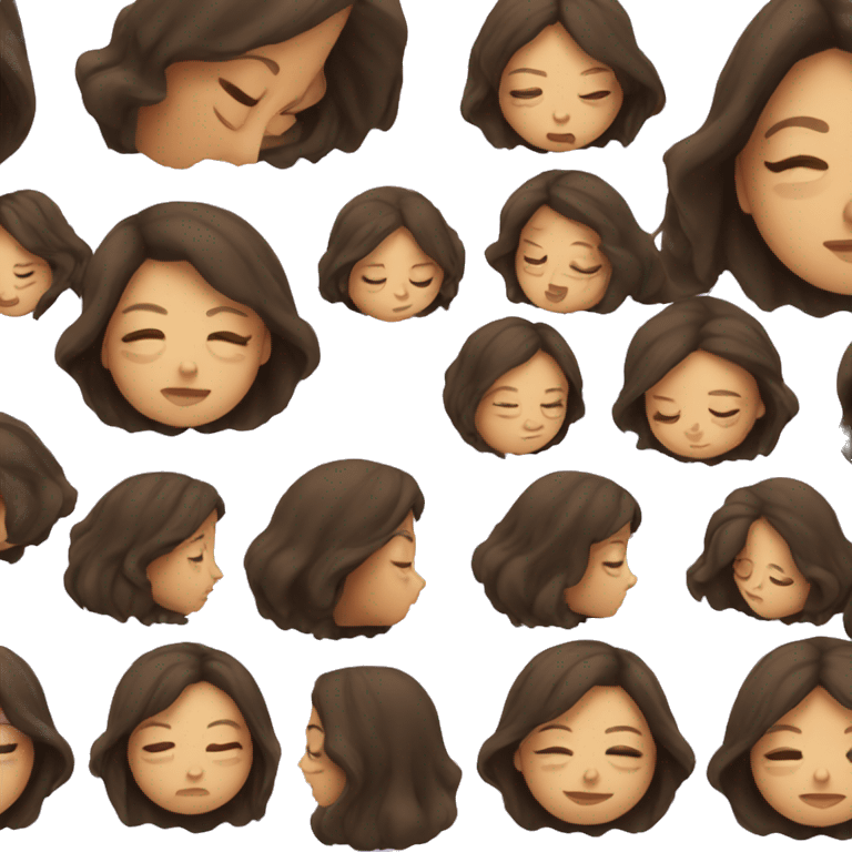 Brunette girl sleeping emoji