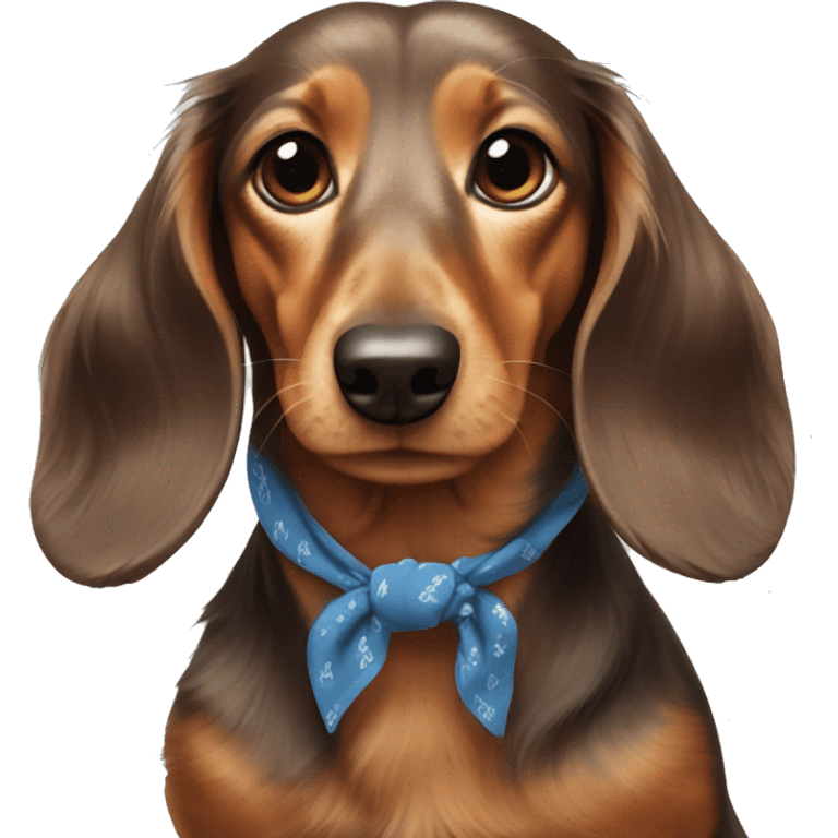 Long-haired-dachshund-with-bandana emoji