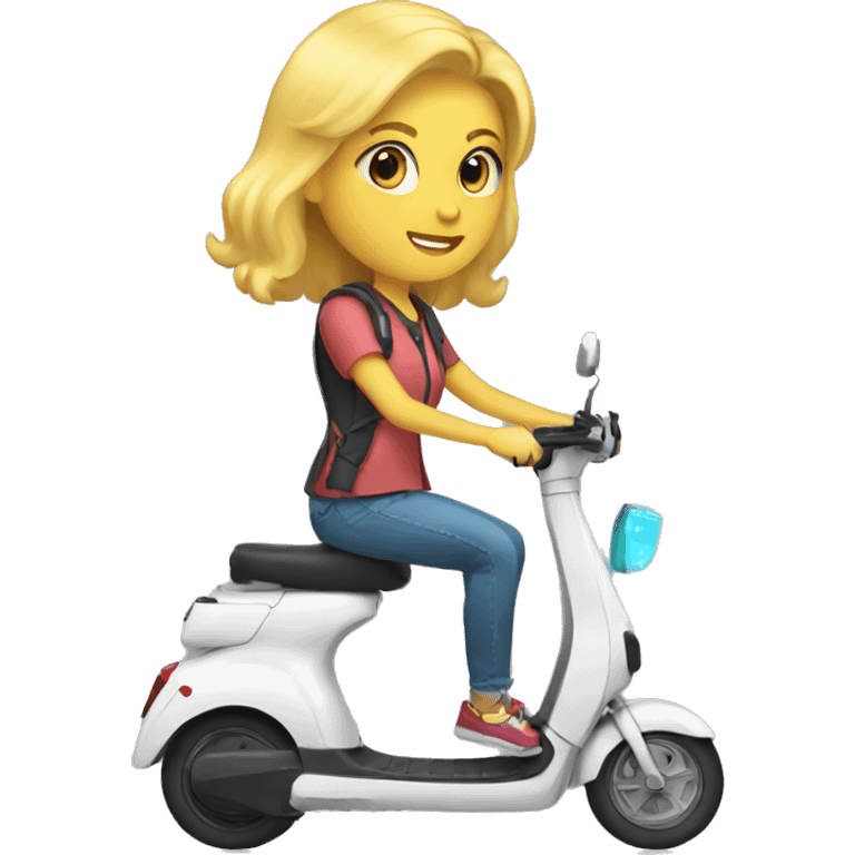 A blond student in a electric scoot  emoji