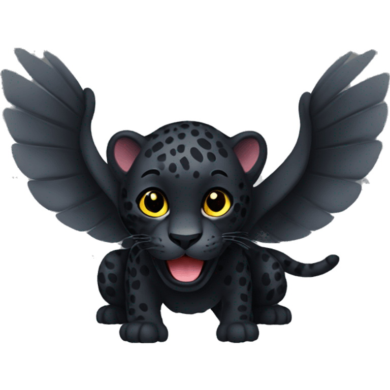 winged black leopard emoji