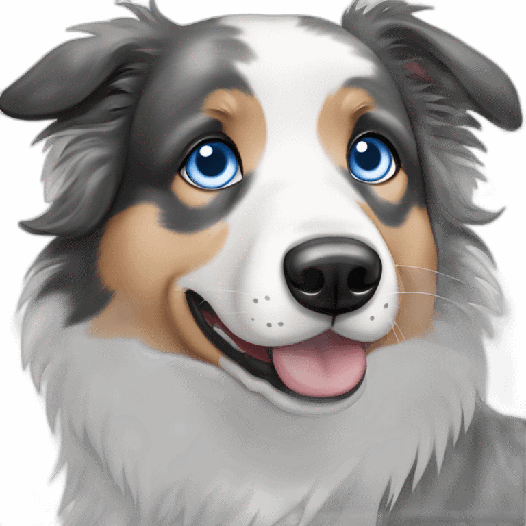 Blue eyes Seal merle Border collie emoji