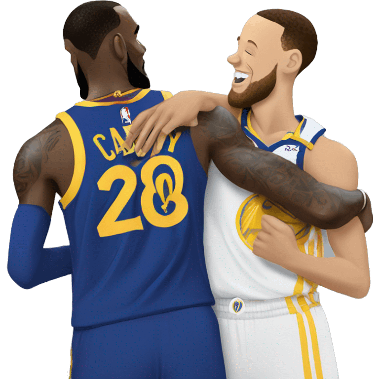 LeBron James and Stephen curry hug emoji