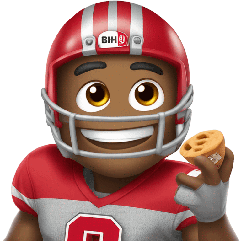 Brutus the buckeye eating emoji