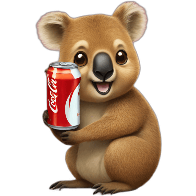 Quokka and koala in a shape of Coca Cola emoji